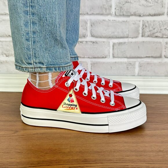 ⭐Converse Chuck Taylor All Star Lift Low Platform 8.5 Women's Shoes Red A14905C - Picture 3 of 13